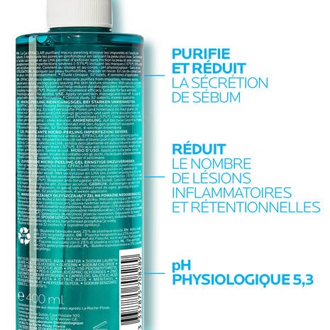 LRP8 LA ROCHE POSAY EFFACLAR GEL PURIFIANT MICRO -PELLING 400 ML