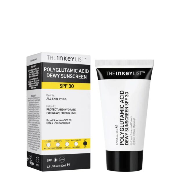 the inkey list polyglutamic acid dewy sunscreen spf 30