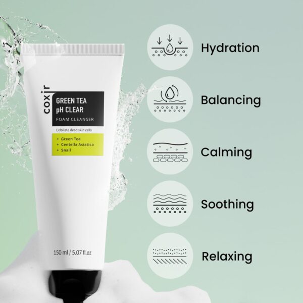 COXIR GREEN TEA PH CLEAR FOAM CLEANSER