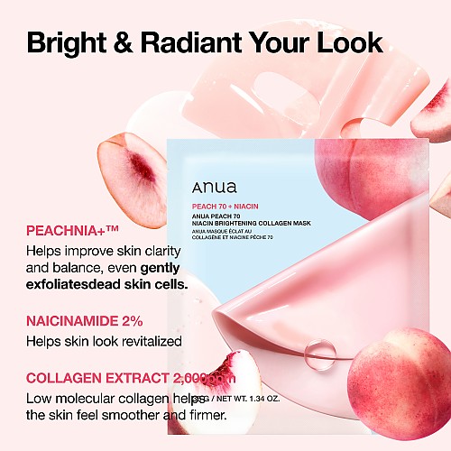 thumb-Detail_Peach70NiacinBrighteningCollagenMask_2000x2000_02_500x500 ANUA PEACH 70 NIACIN BRIGHTENING COLLAGEN MASK