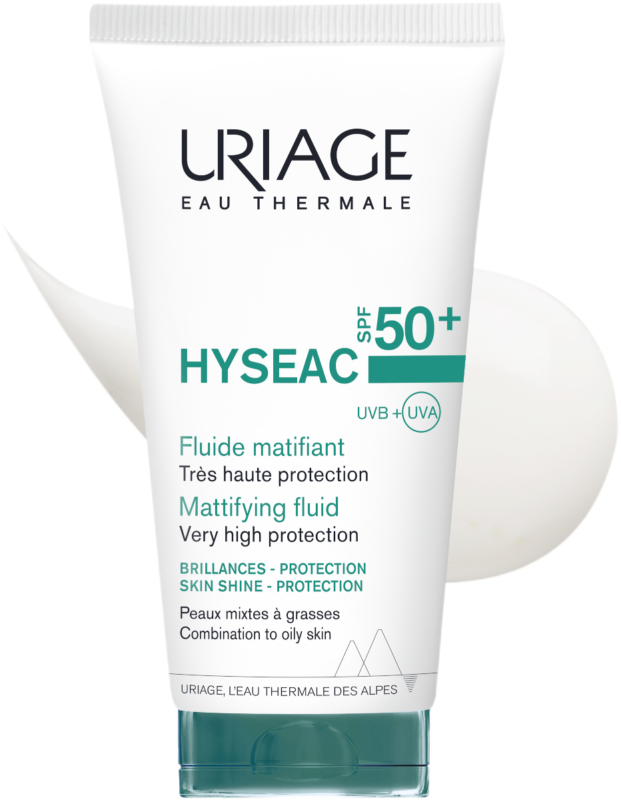 uriage hyseac very high protection matifying fluid spf50 50ml with swatch