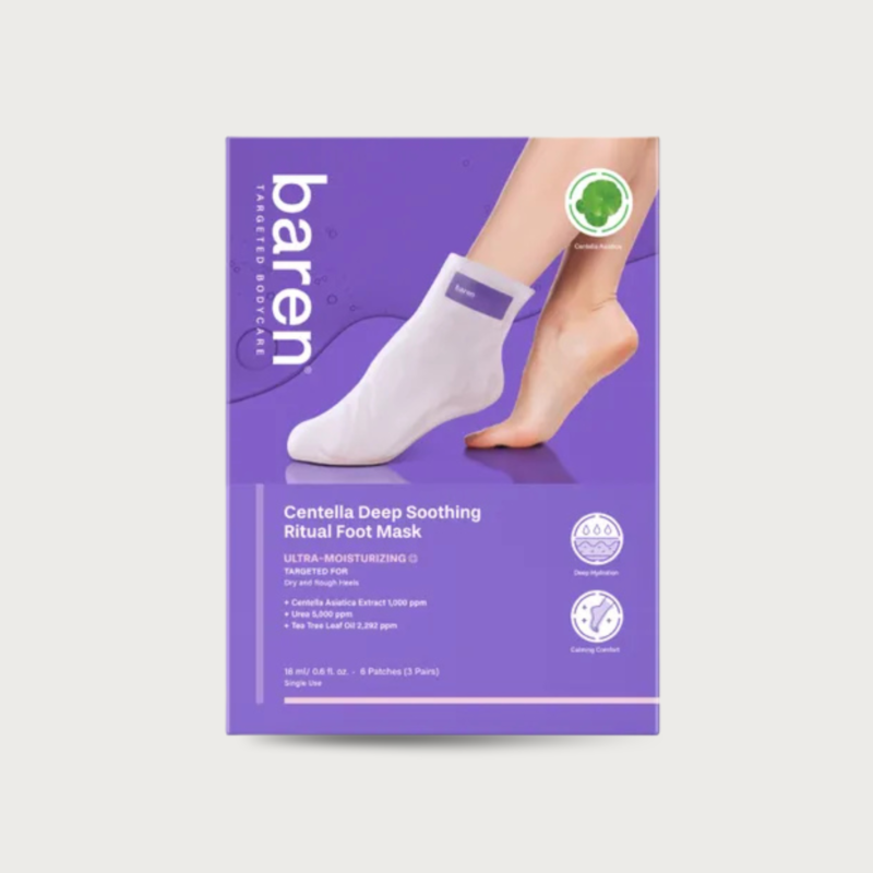 baren centella foot mask dry cracked feet hydration, 1 pair – olive kollection olivekollection